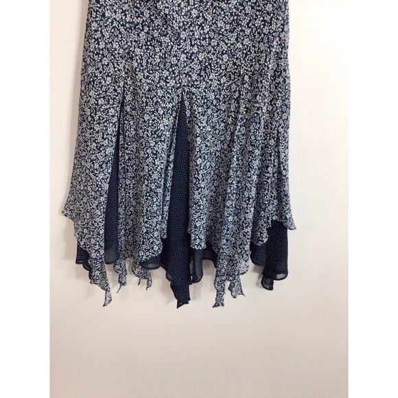 Fairycore Blue Floral Midi Skirt Womens 4 - Picture 3 of 6